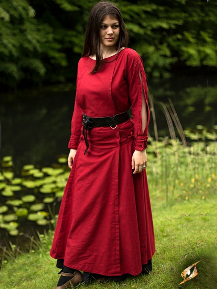 Kleid mit Schnürung rot