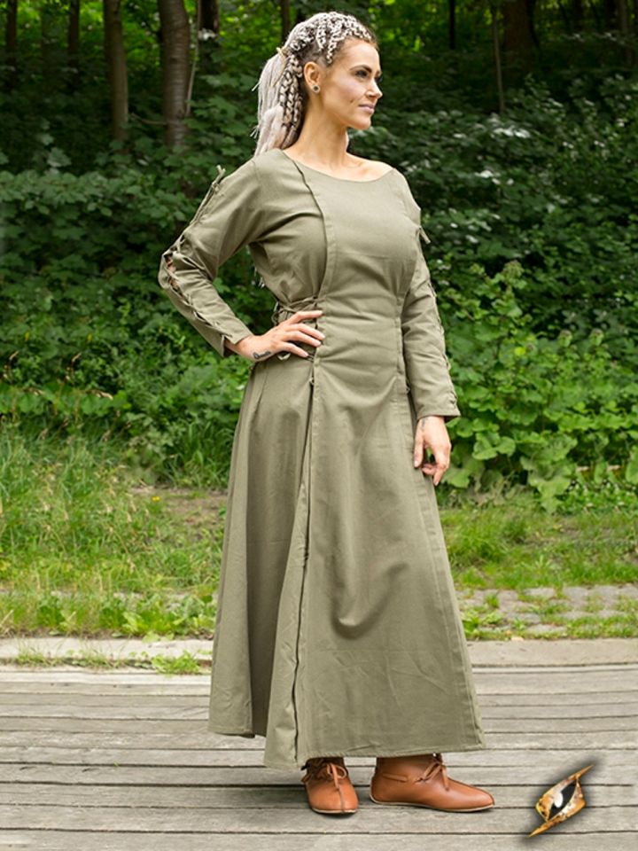 Kleid mit Schnürung grün L