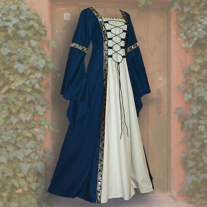 Kleid Iris blau-weiß