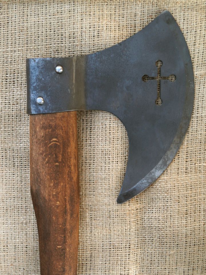 Kampfaxt mit Kreuz brüniert