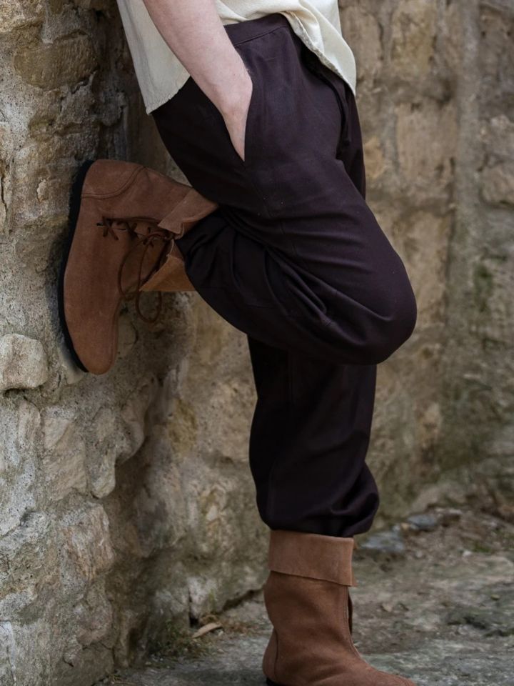 Baumwollhose mit Schnürung dunkelbraun