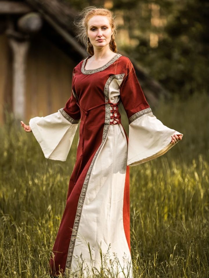 Kleid Klarissa rot-natur XS