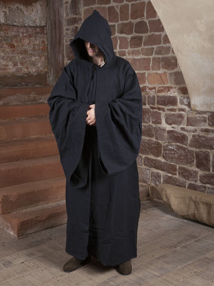 Magiermantel aus Baumwolle schwarz