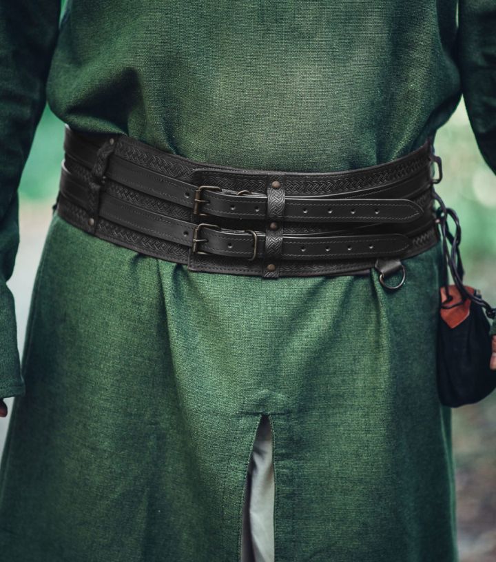 Wikingergürtel mit Prägung schwarz