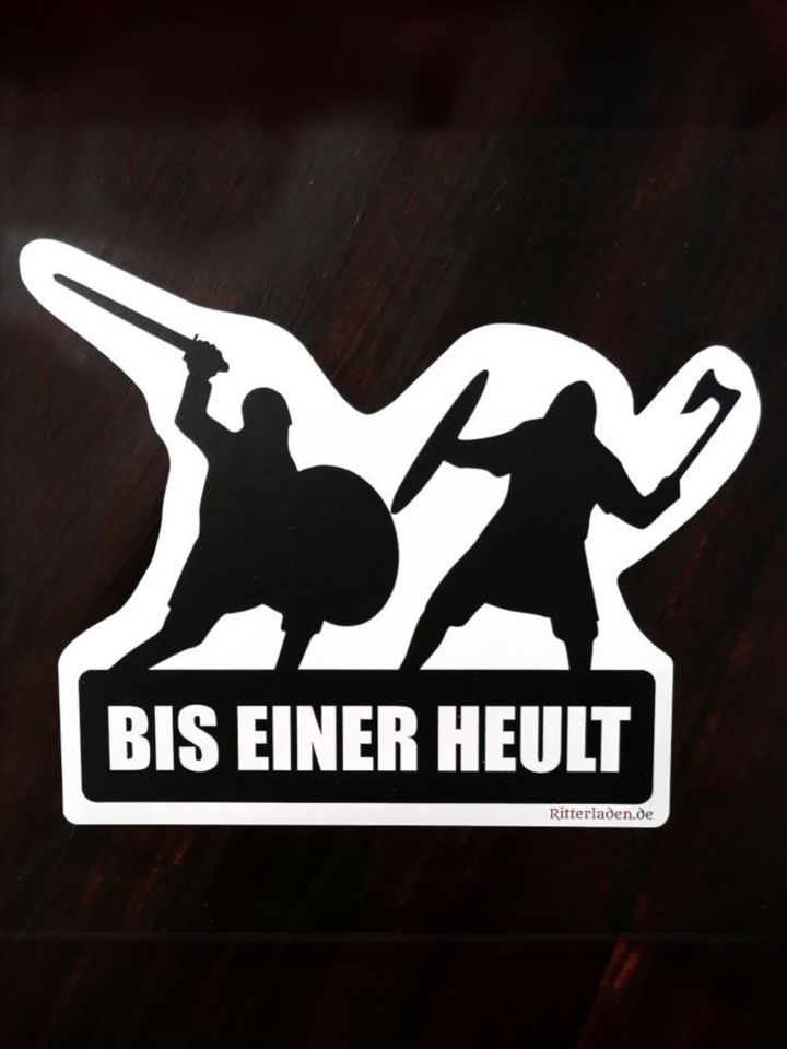 Aufkleber "Bis einer heult" - Wikingermotiv