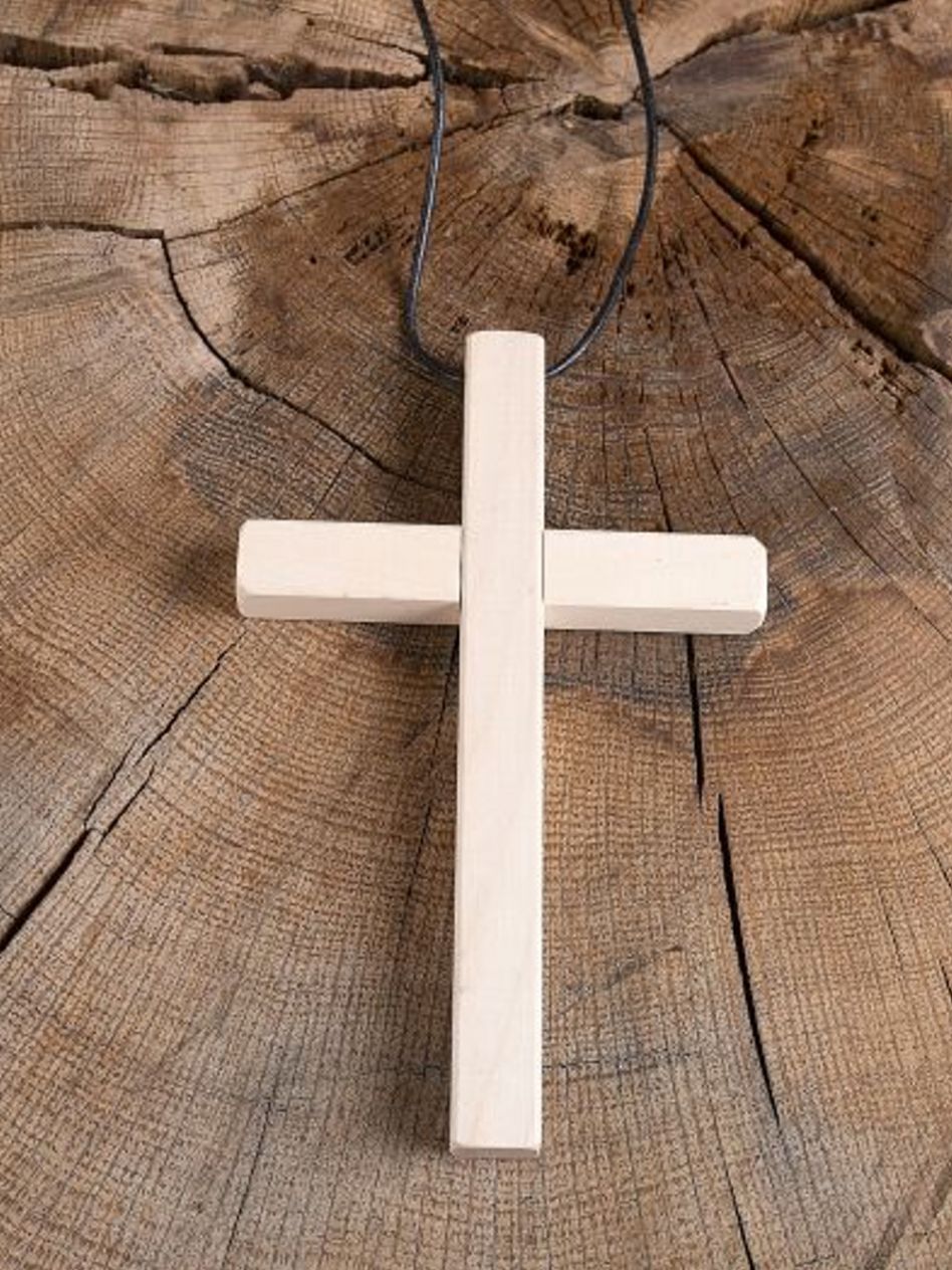 Kreuz zum Aufhängen, Holz, Heimdekoration, katholisch, einfach, antiker 