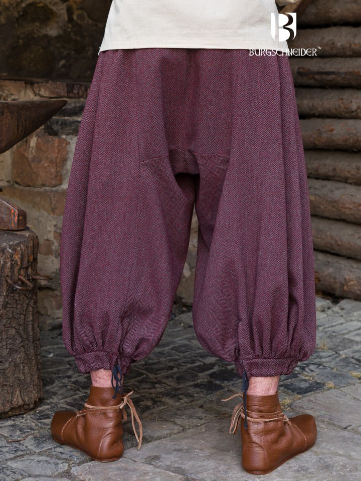 Rushose Borys Herringbone burgund/grau 2