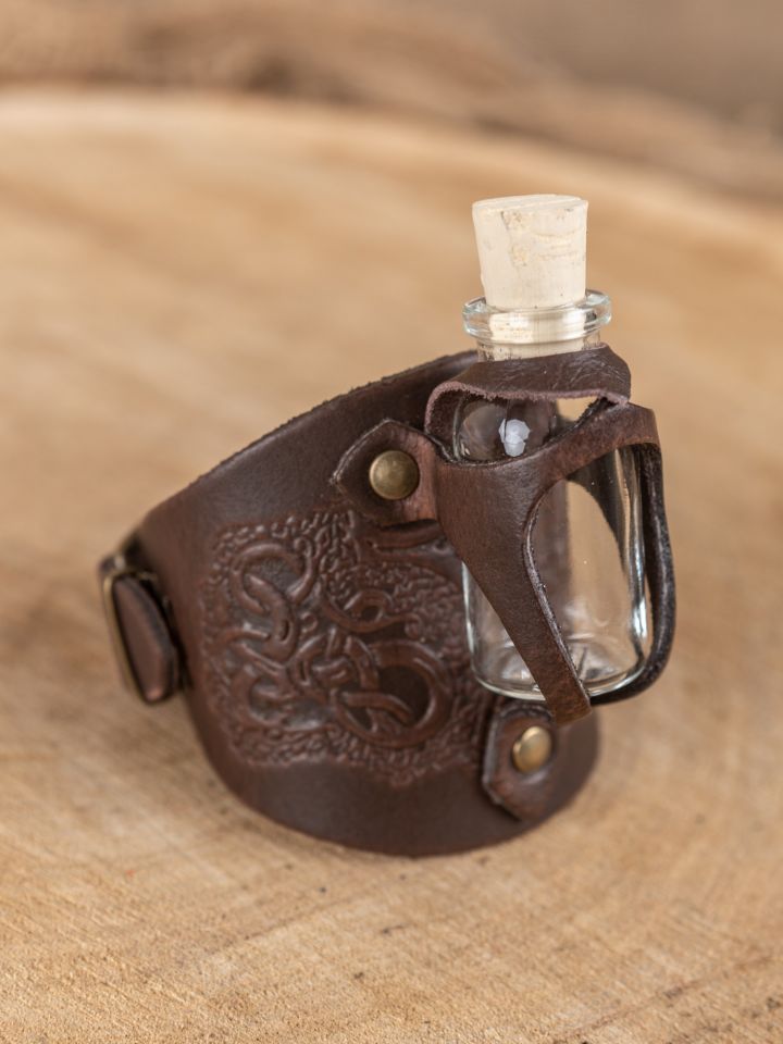 Armband mit Trankflasche braun geprägt 2