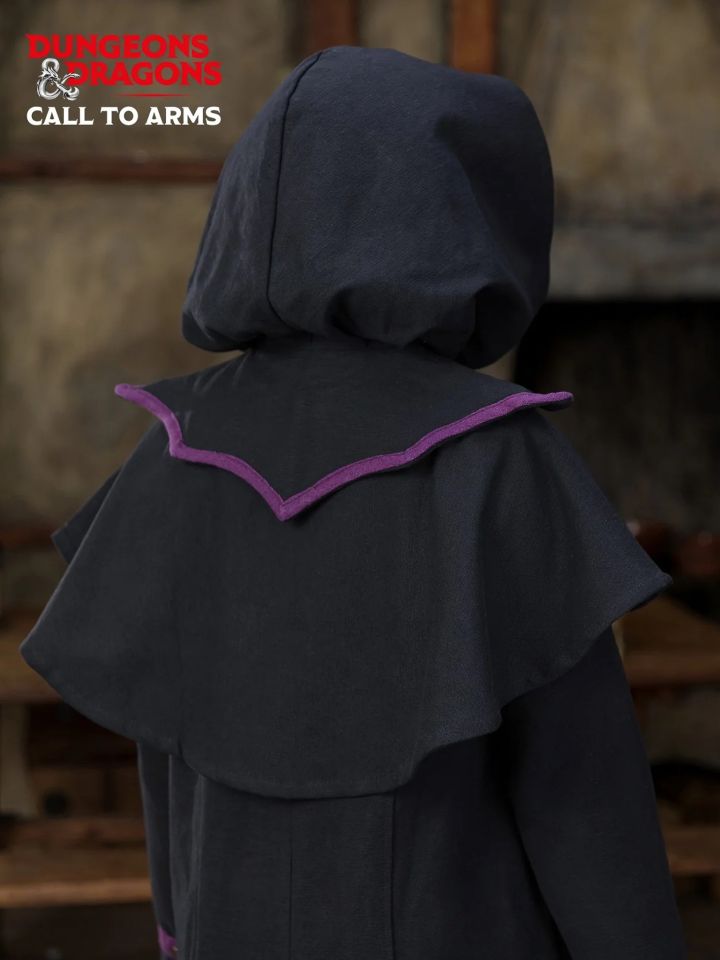 D&D Hexenmeister Kapuze mit Kragen schwarz-lila XL 2