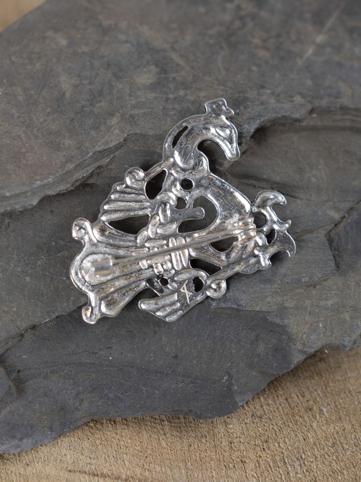 Pfauen-Fibel der Wikingerzeit silber 2