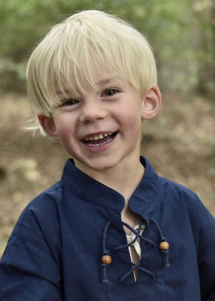 Kinder Mittelalterhemd Colin blau 2