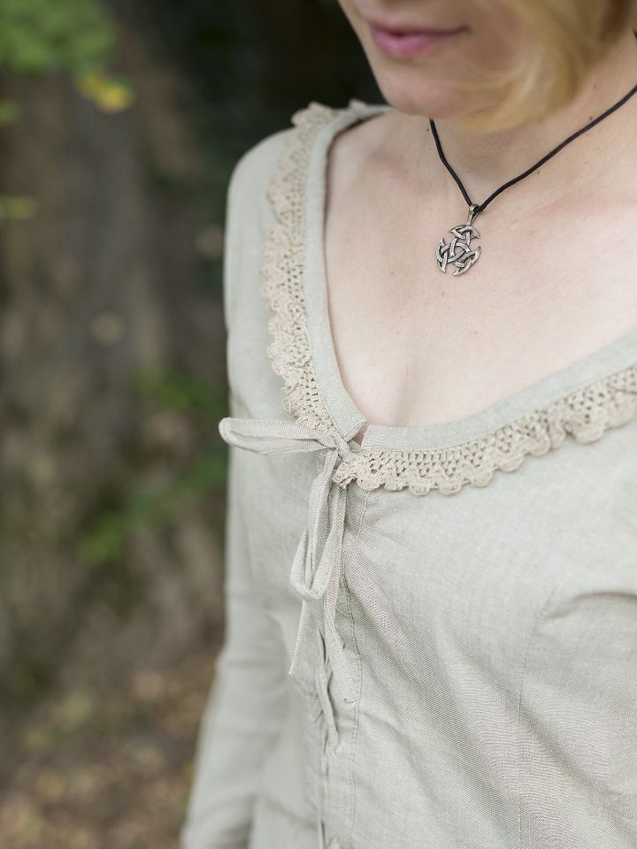 Spitzenbluse mit Trompetenärmeln natur XL 2