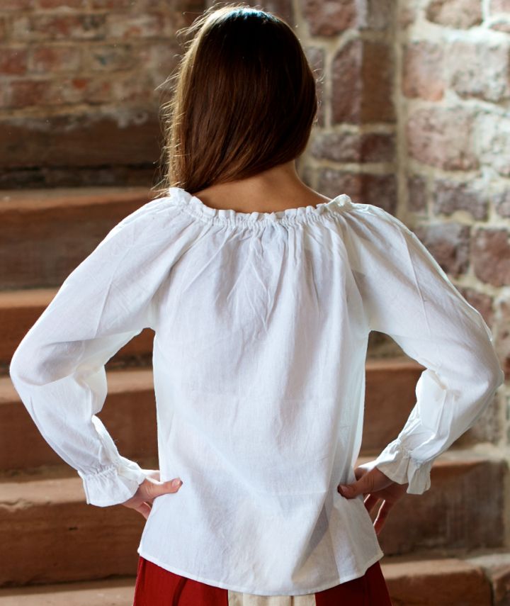 Bluse mit Schnürung weiß M 2