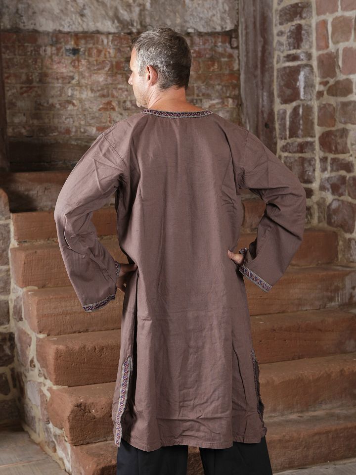 Tunika mit Bordüre dunkelbraun 2