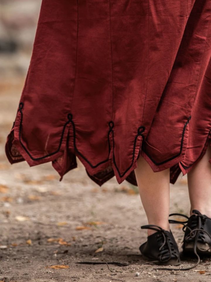 Mittelalterlicher Rock mit Verzierung rot L/XL 2