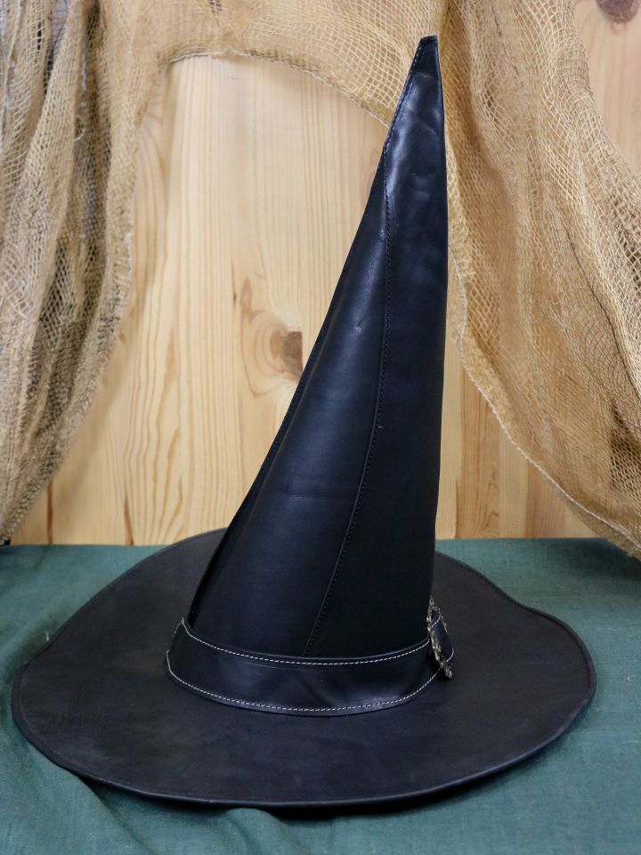 Zaubererhut aus Leder schwarz 2