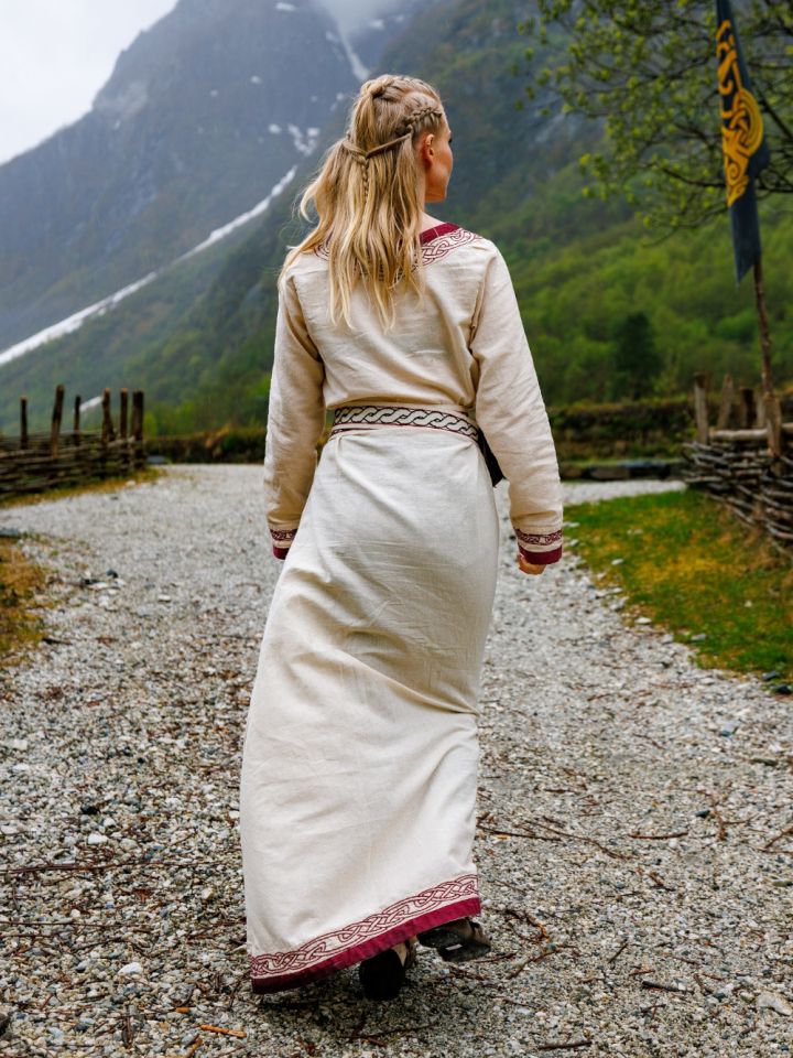 Wikingerkleid Lagertha natur-rot L 2