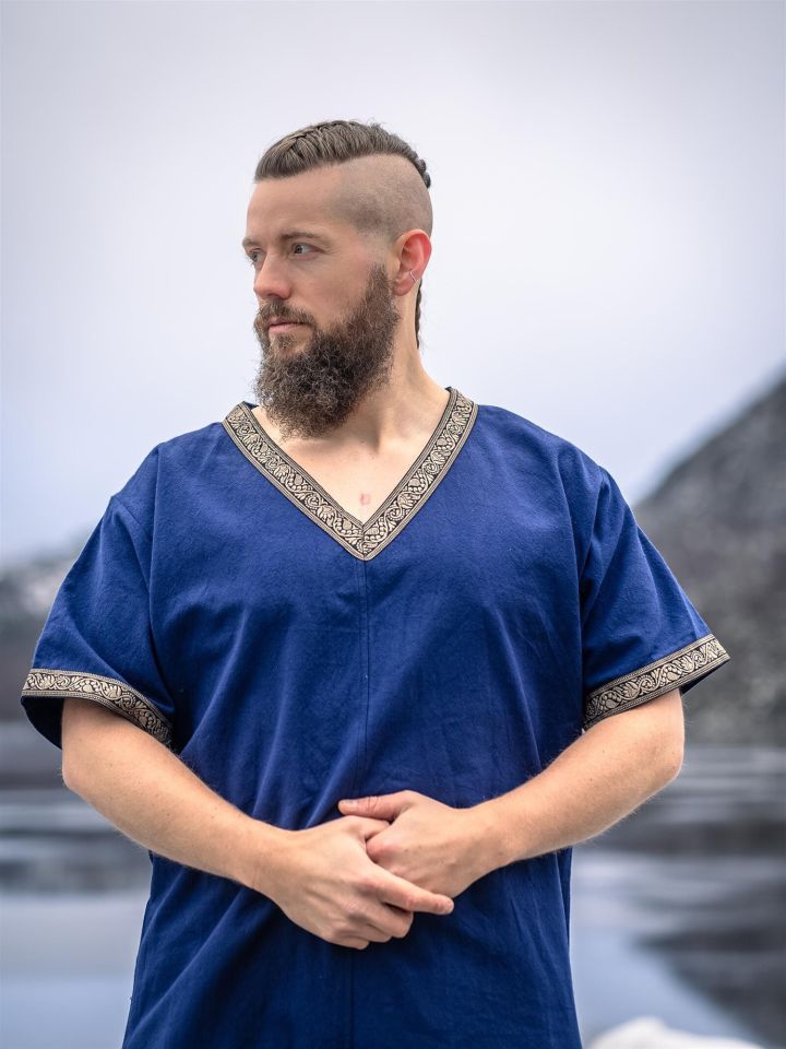 Wikingertunika kurzarm Loki Blau - 4XL 2