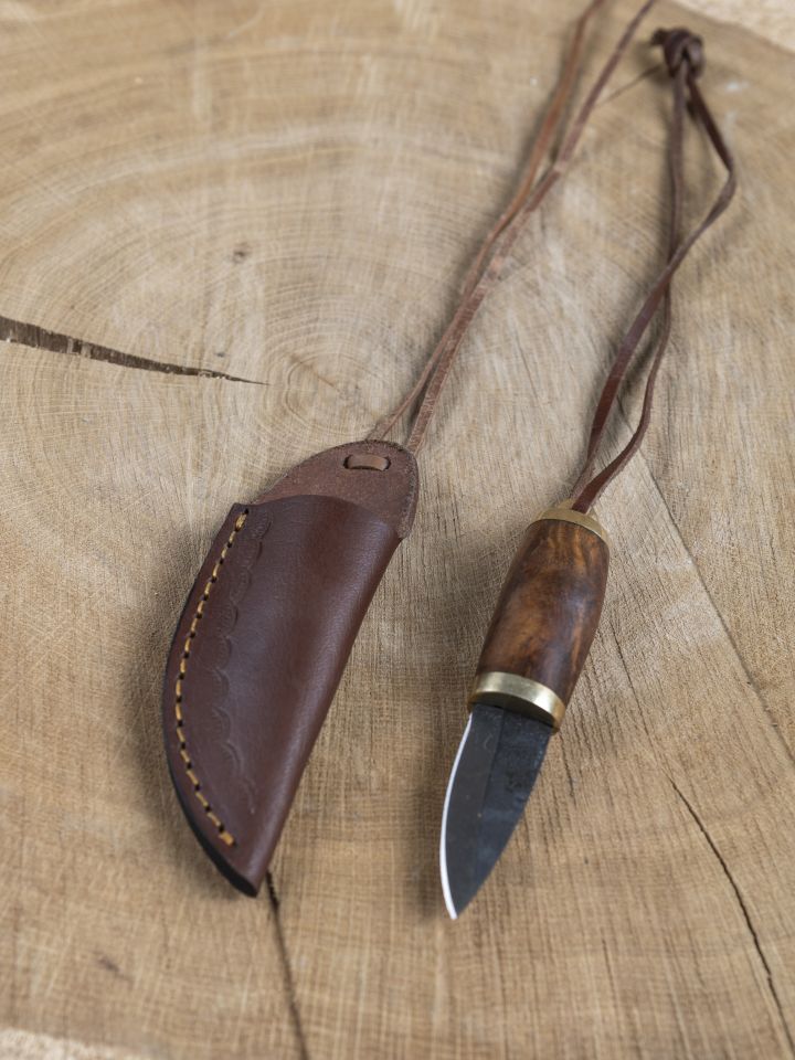 Kleines Neck Knife mit Holzgriff 2