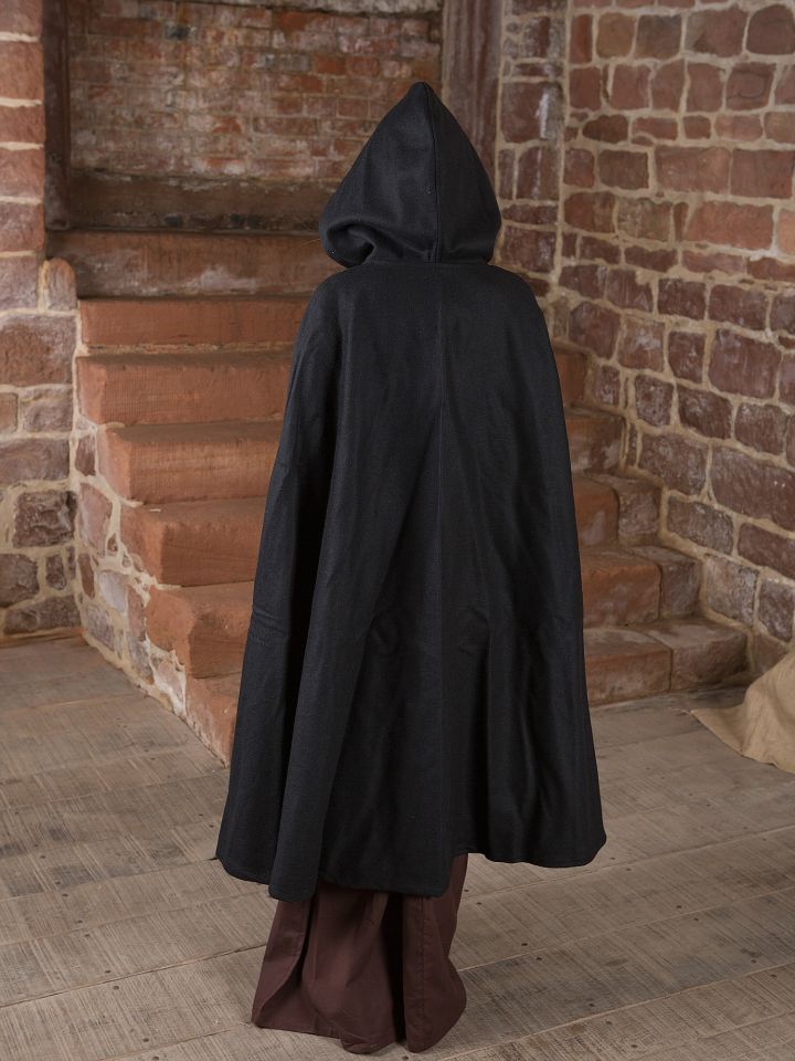 Cape mit langen Knöpfen schwarz 2