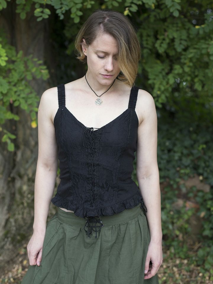 Miedertop mit Spitze schwarz 2