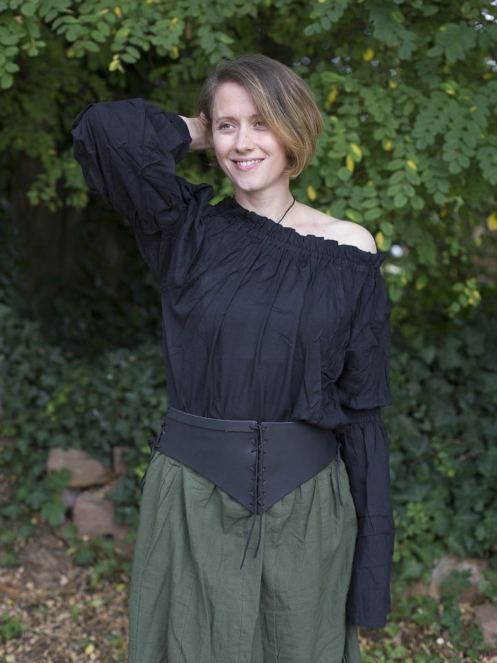 Mittelalterbluse aus Viskose schwarz 2