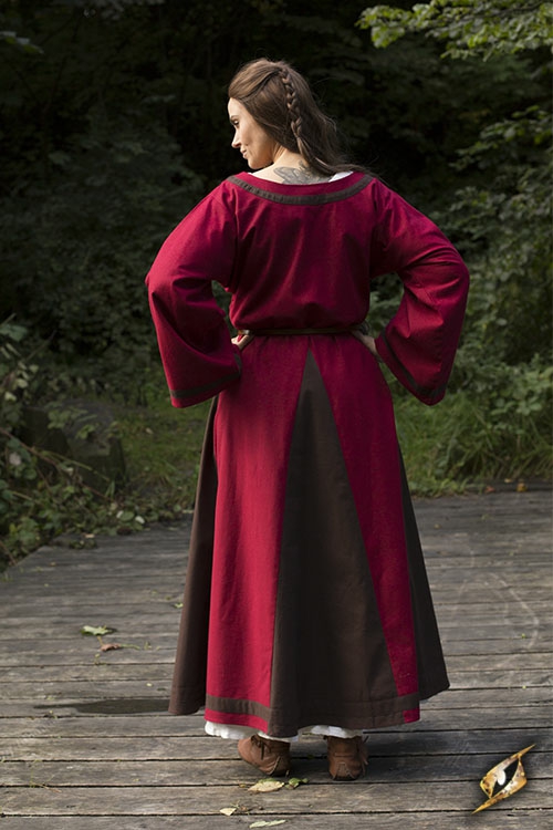 Kleid Astrid rot-braun 2