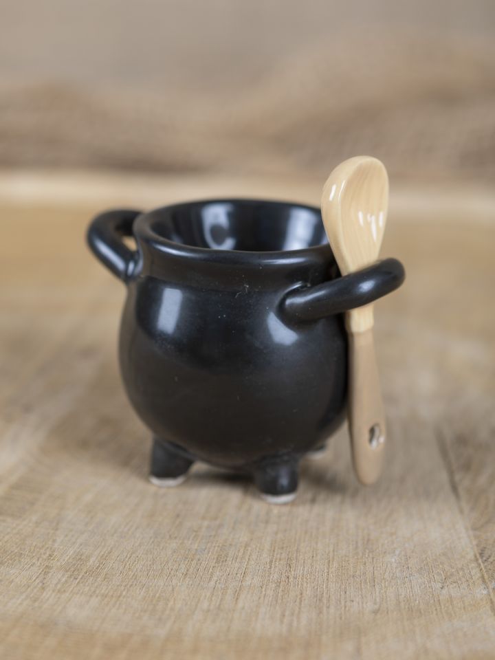 Eierbecher Hexenkessel mit Besenlöffel 2
