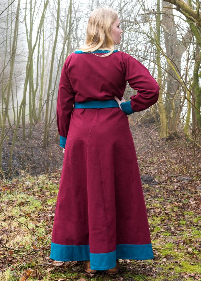 Kleid Freydis weinrot/petrol L 2