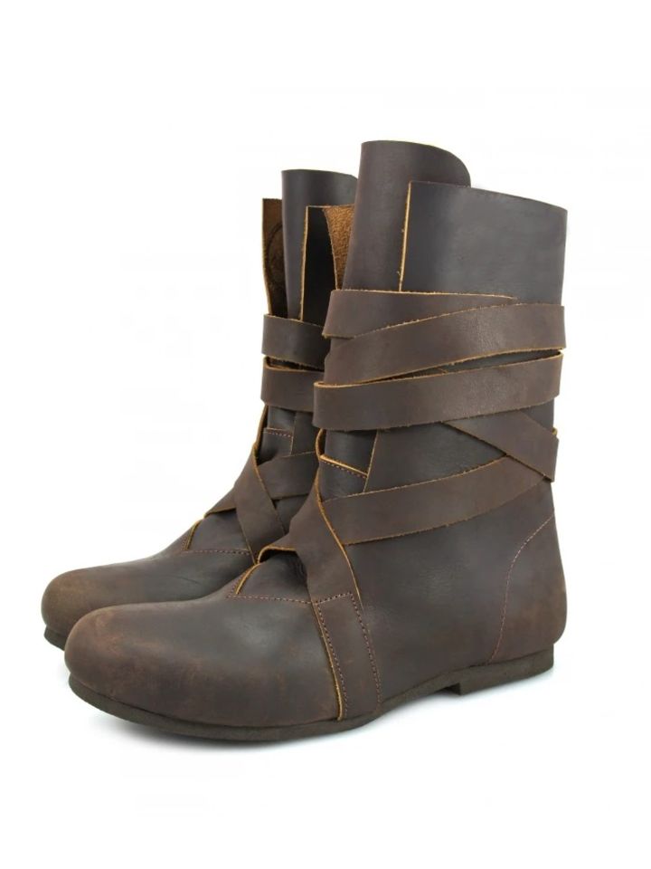 Wikingerstiefel mit Gummisohle braun 46 2