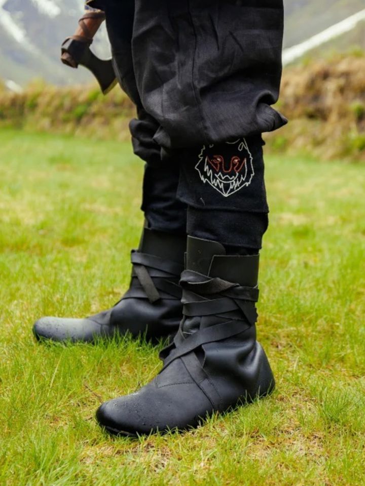 Wikingerstiefel mit Gummisohle schwarz 47 2