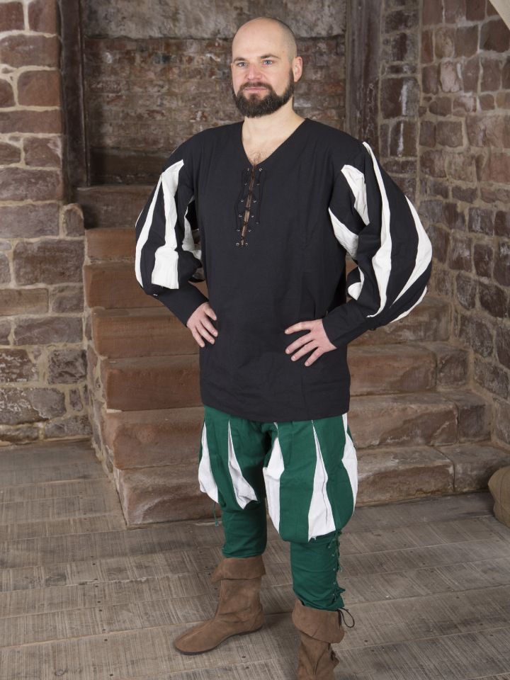 Hemd Landsknecht schwarz-weiß XXL 2