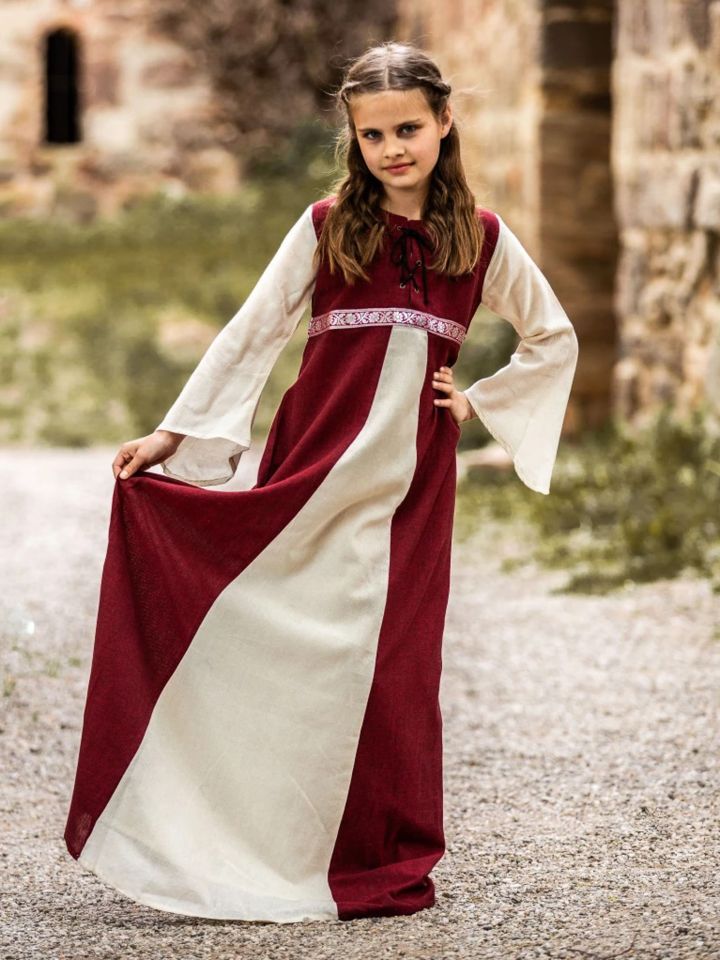 Kinderkleid "Piccolina" rot-natur 116 2