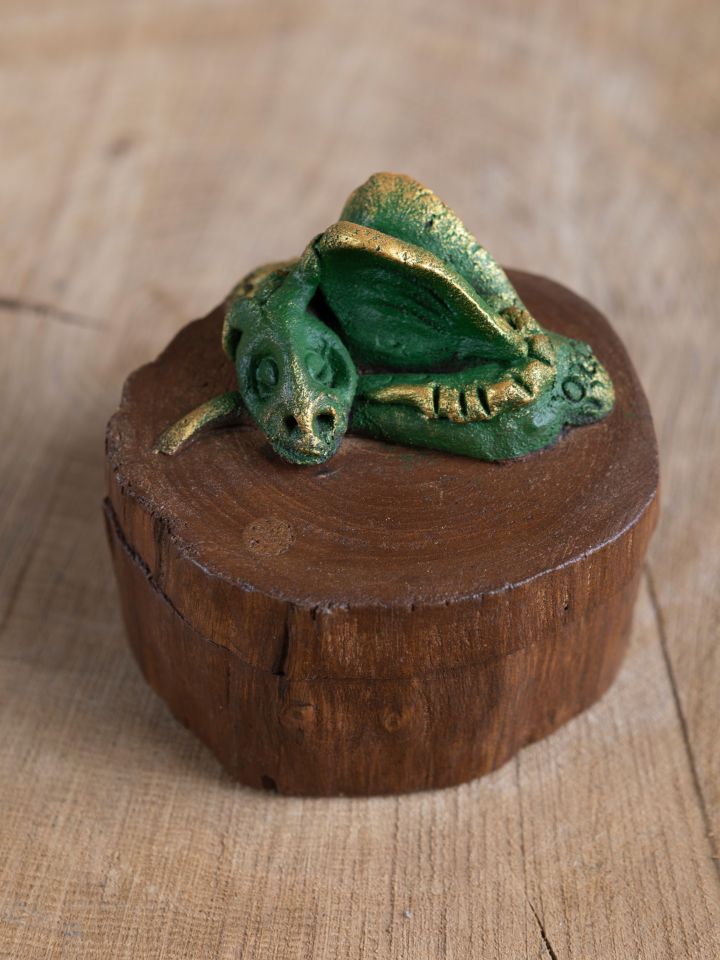 Minidose aus Holz Drache 2