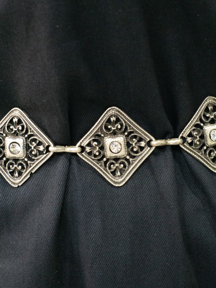 Kettengürtel mit quadratischen Elementen altsilber 2