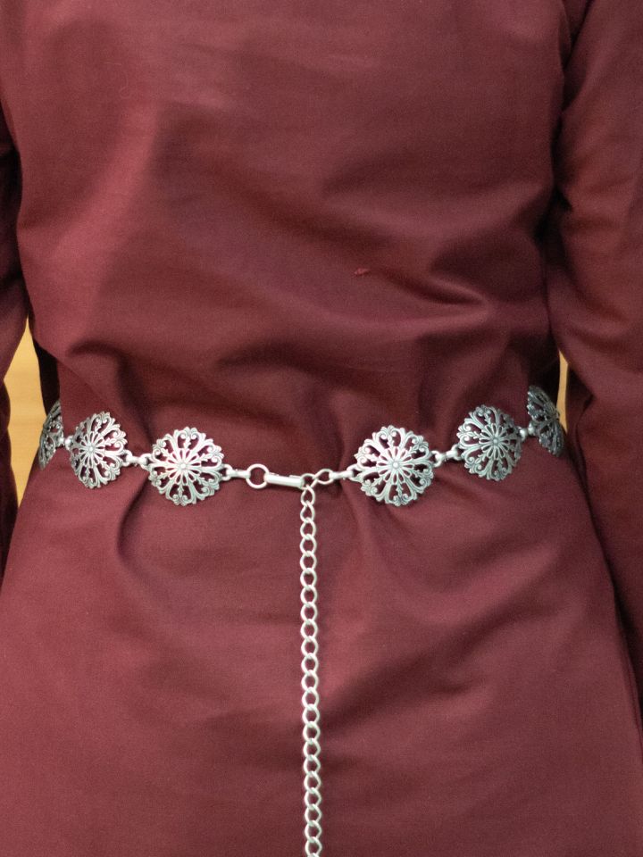 Kettengürtel mit gotischen Ornamenten altsilber 2