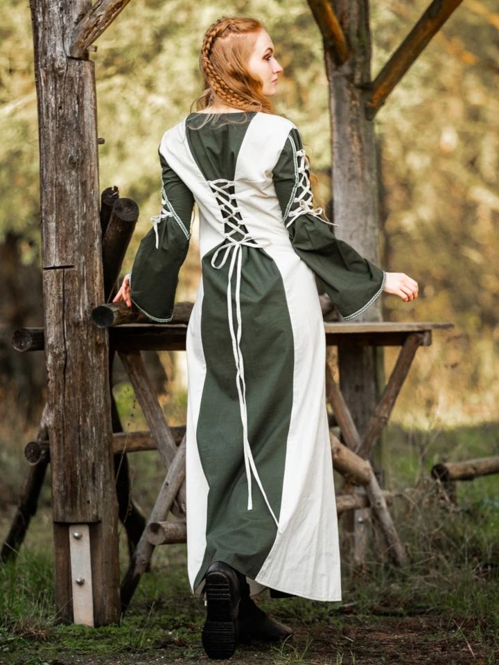 Mittelalterkleid Amalia natur/grün L 2