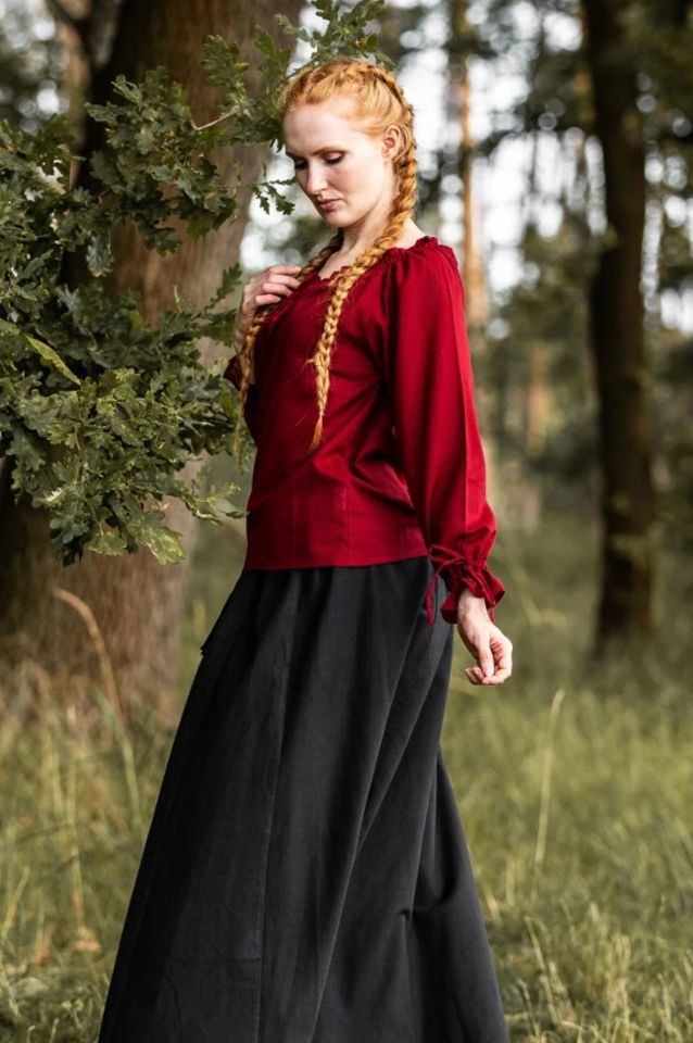 Bluse mit Schnürung rot XL 2