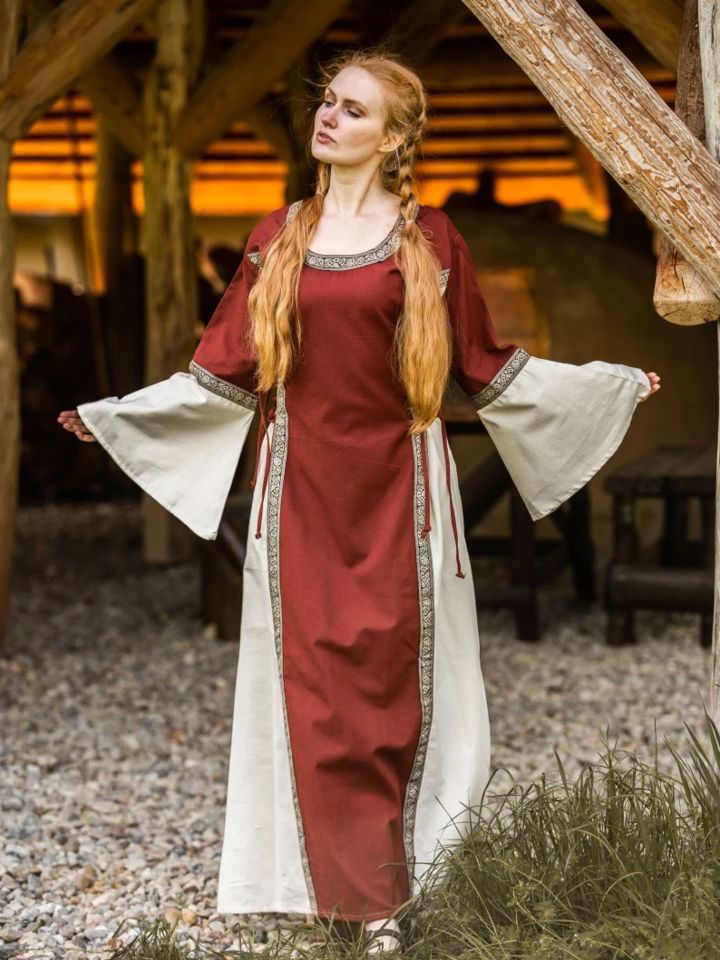 Kleid Klarissa rot-natur 2