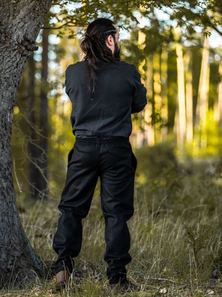Mittelalterhose aus Wolle schwarz L |  2