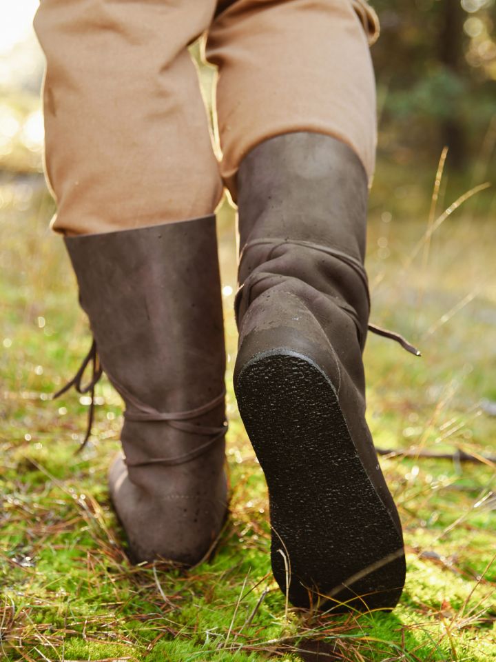 Wikingerstiefel mit Schnürung braun 2