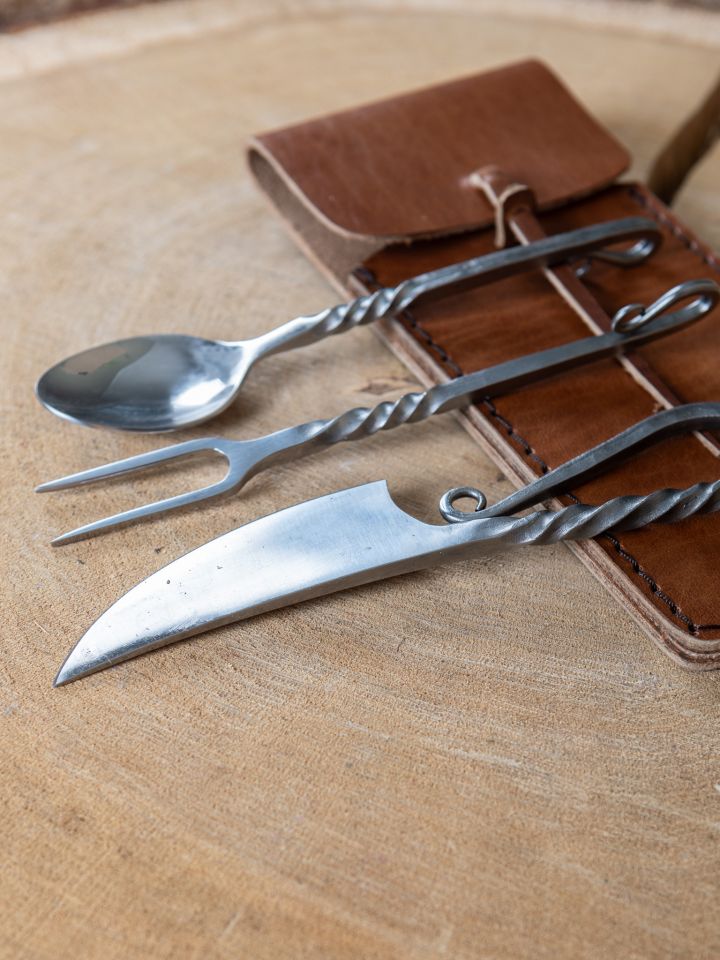 Fuhrmannsbesteck mit Ledertasche 2