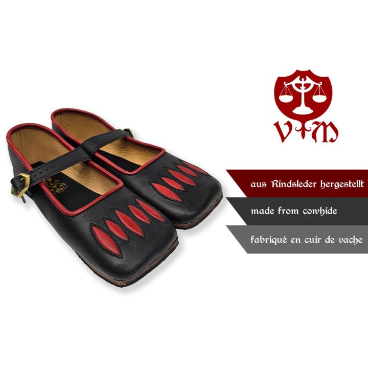 Kuhmaulschuhe Caspar schwarz-rot 2