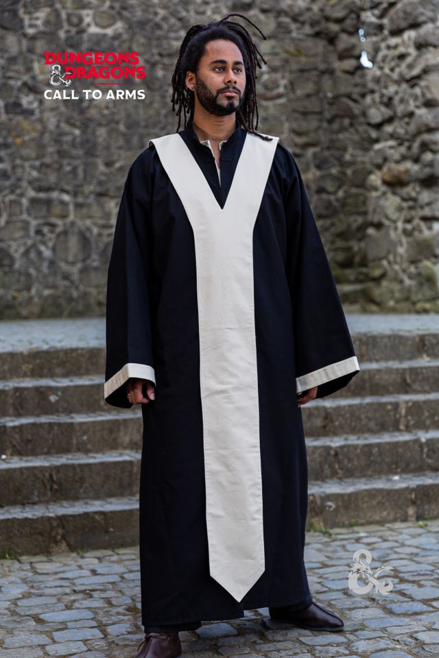 D&D Magier Robe schwarz-natur M 3
