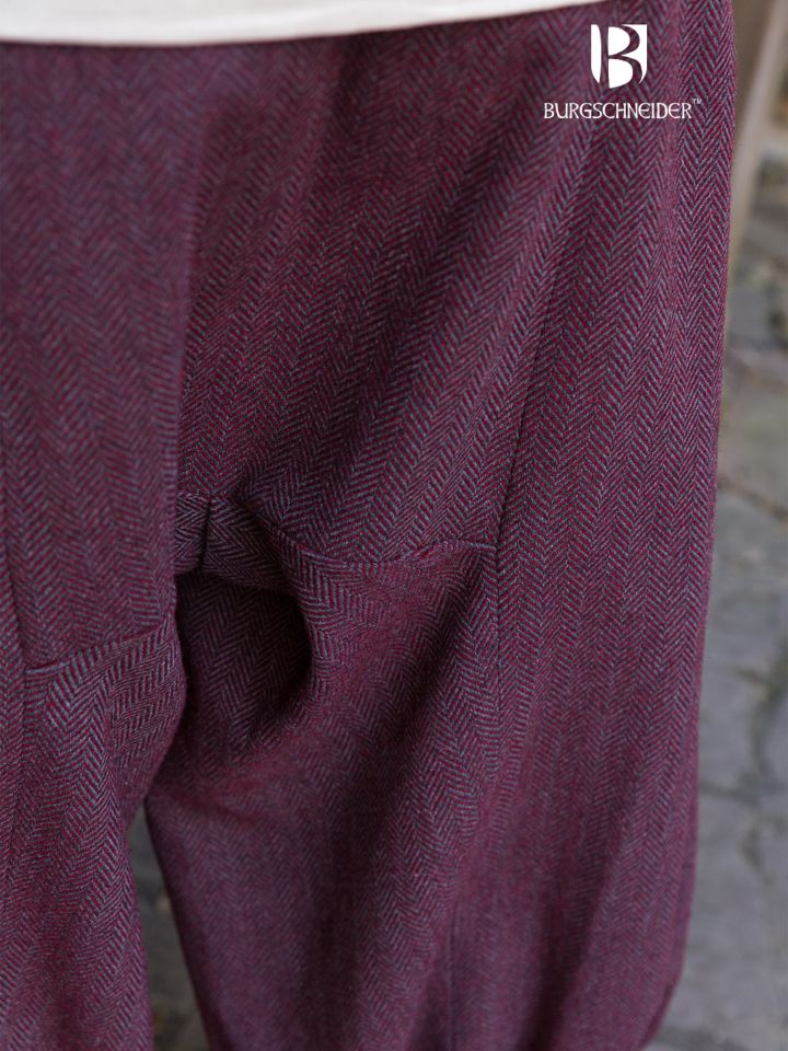 Rushose Borys Herringbone burgund/grau 3