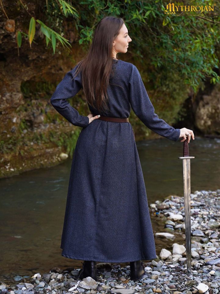 Wikinger-Wollkleid Astrid blau 3