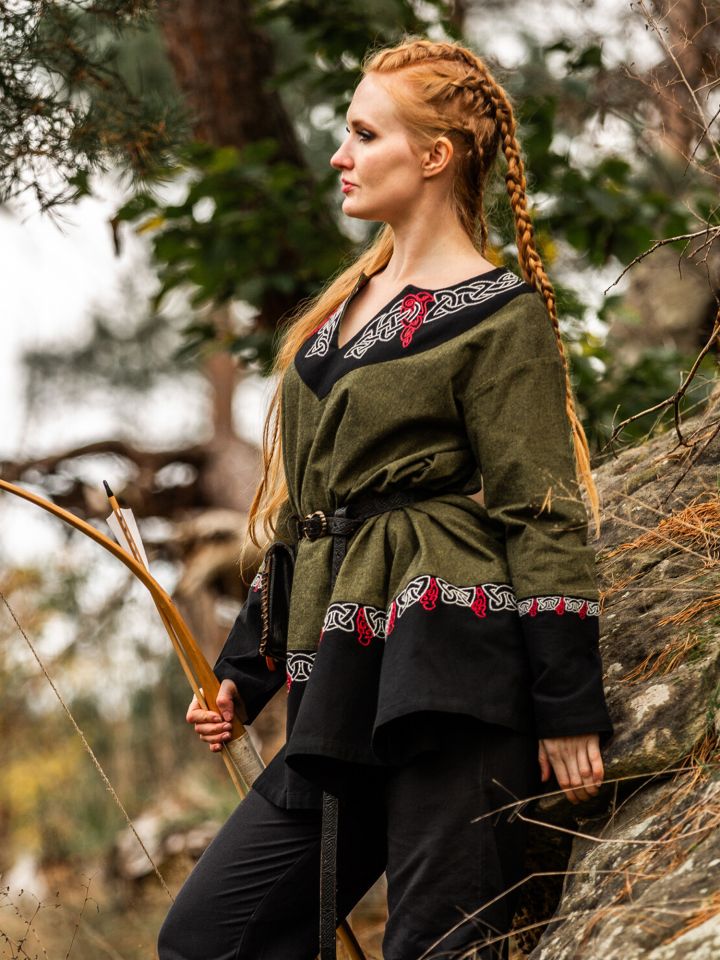 Wikingertunika Freydis Oliv Unisex 3
