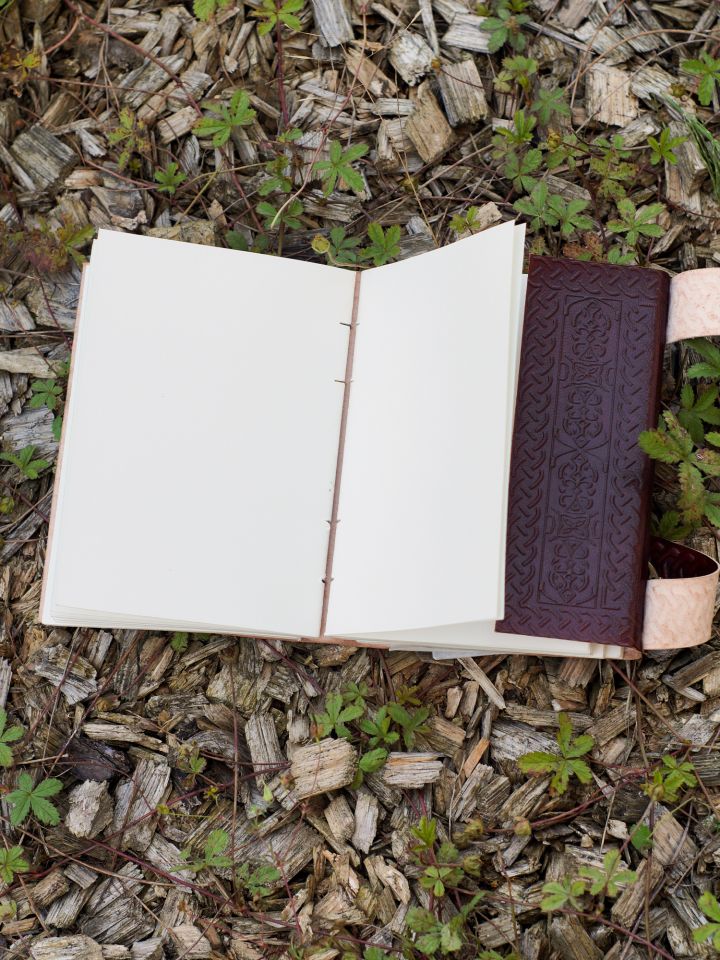 Lederbuch Fleur de Lys Echtleder mit Hakenverschluss 3