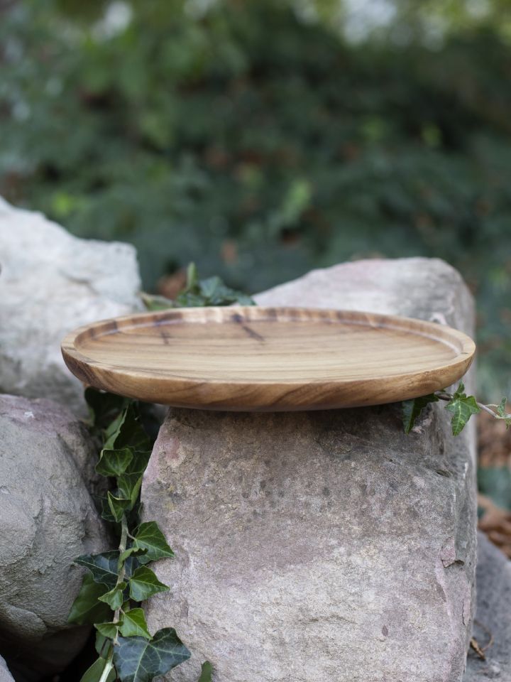 Holzteller mit hohem Rand 25 cm 3