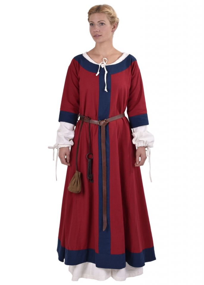 Mittelalterkleid Radegundis rot-blau S 3